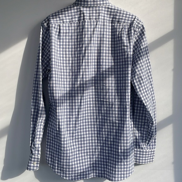 J. Crew Flex Thompson Flex Wrinkle Free Blue and White Shirt Large - Picture 17 of 17